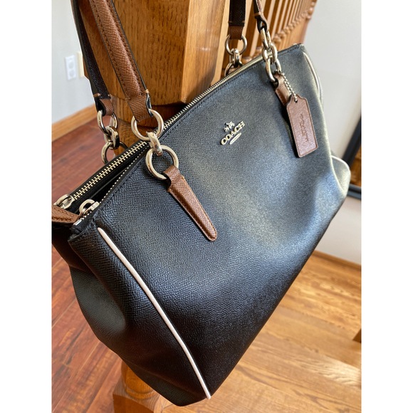 Coach Brown and Black Leather Satchel - Picture 8 of 8